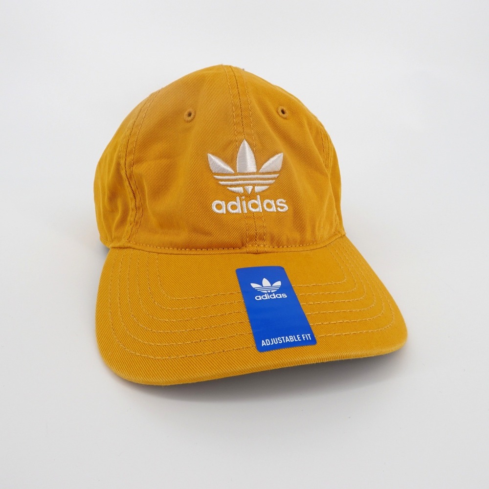 Adidas Originals Relaxed Strapback Hat Preloved‎ Yellow White Trefoil Cap NEW